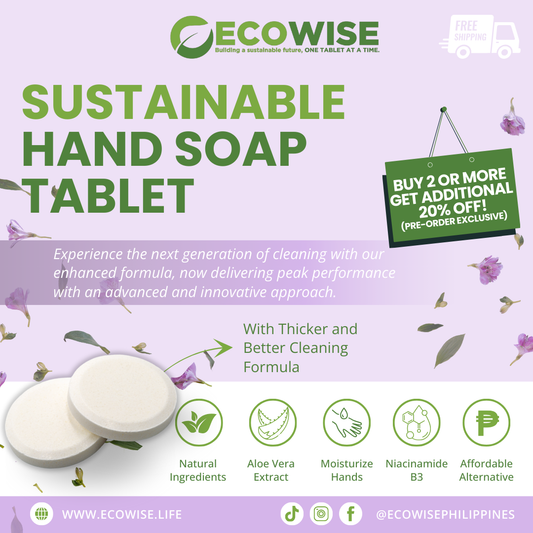 4 Liters - 32 tablets: Ecowise Hand Soap Tablet Refill- Natural Lavender Scent